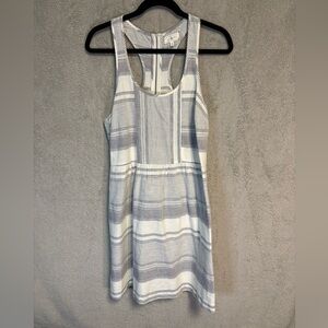 Lou & Grey (size 8) white and gray, racer back dress